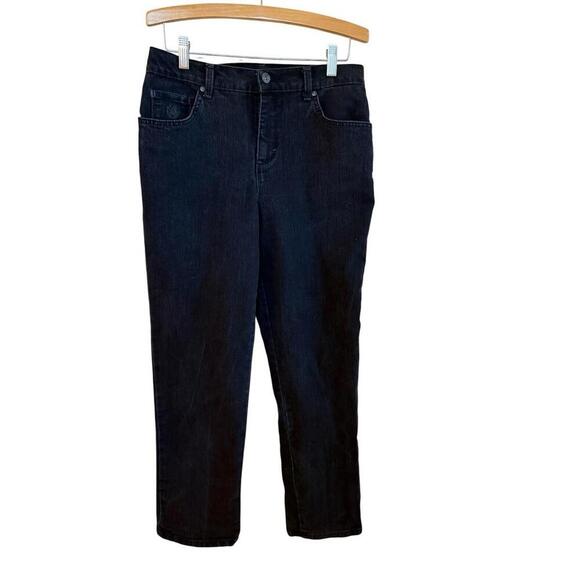 gloria vanderbilt black denim jeans Sz. 8 - Picture 1 of 5